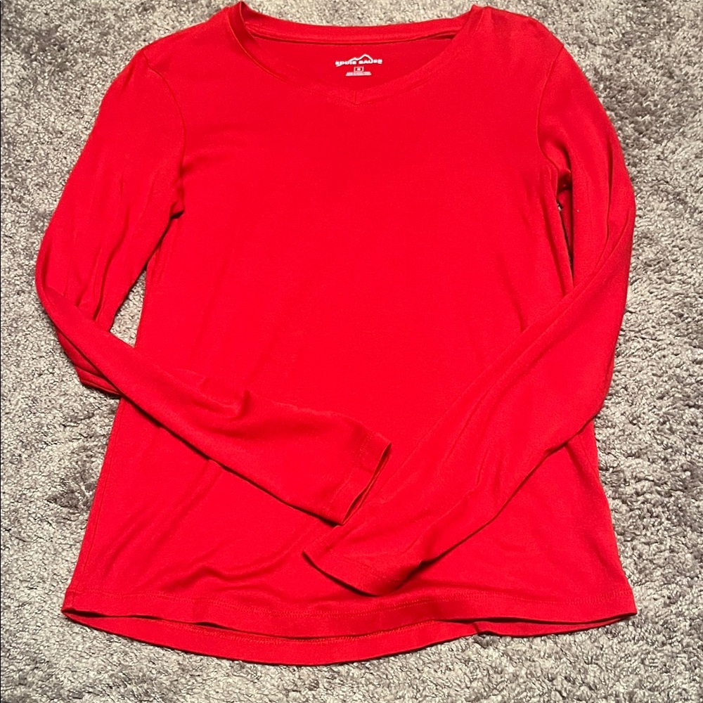 Eddie Bauer Vibrant Red Long Sleeve Tee